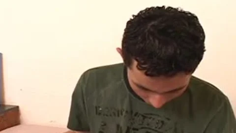 Tan, long haired Latino slings big penis