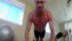 Porn dude Johnny Sins Jerks Off whilst Working Out