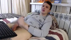 cute Russian chap Phillip discharges large Load On His bald Chest