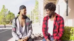 dark three-some pounding lovely Latino teen