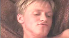 Two blonde homosexuals fuck On The couch