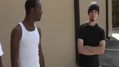 Interracial twink sucks On knob
