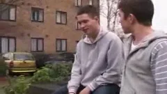 Hard pounding alongside british young twink