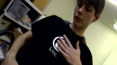 Stroking His weenie On The Job - Dustin Beeber