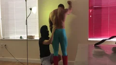 stud Dressed As Superman Worshipped