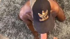 Lean darksome lad Takes large French dick
