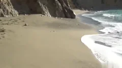 gigantic rods wanking At The Beach With dick juice flow. amateur Outdoor