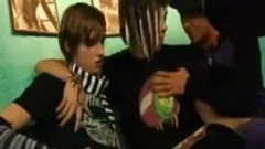 Skater bareback threesome porn