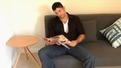 A lusty muscular lad jerking off