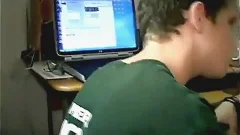excited teen pokes His Buddy bare