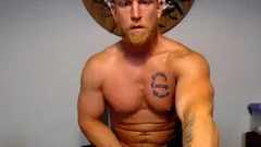 Blond brawny chap Masturbates In Live
