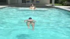 3 twinks, A Hose And A Pool