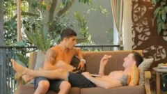 manRoyale concupiscent Balcony twinks show ripped Bodies and mpooperive peniss to