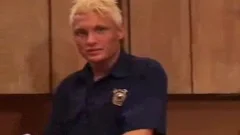 Athletic firefighter wishes hard slamming