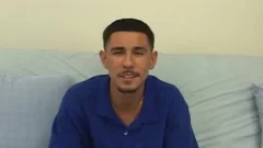 Ricky wanking upright penis