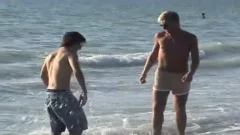 After tanning it up on the beach, they poke