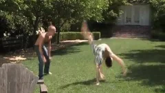 Curious chicks fuck outside