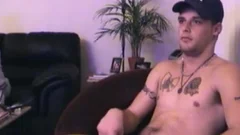 homo teen On Chair Plays With His Hard 10-Pounder
