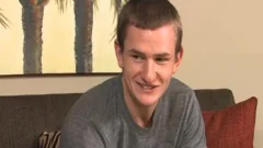 Awkward teen jerking off His Package