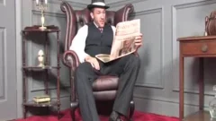 Suited guy Cums On His Socks
