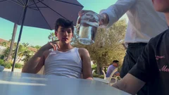 Raw outdoor handjob for hungry Nico