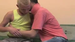 We nudeback slam on my futon and swap cum