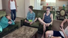 Bored Stepbros Having joy On The daybed