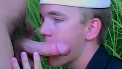 Army twinks In Uniform butt slamming Close Up outdoors
