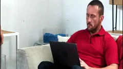 legal age teenager Need money So that chap Seduces His Step-daddy + receives Creampied