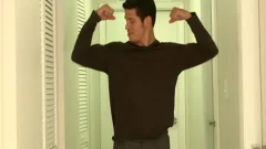youthful chap With Abs Cums All Over Himself