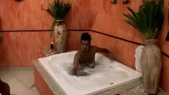 lustful homosexual Hunks In The Tub Start Making Out And plow