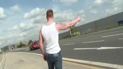 Hitchhiking For Outdoor butthole job From fellows