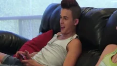 brunette twinks threesome And Facial
