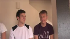 charming College lad engulfing Two dongs