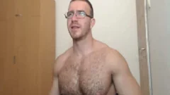 Uncut bushy Bator Busts On His Belly