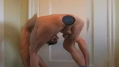 dark hole And ass Stretches For The enormous XXXL black ass-plug