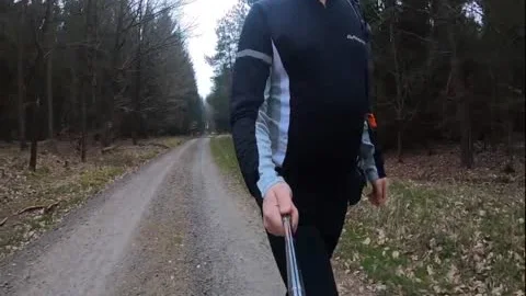 undressed Walk In Forest  With Chastity Cage