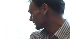 Woguy pushs a glass vibrator in my ass