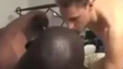 Muscled darksome boy And skinny White twink