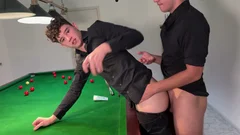 Bareback thrusts wreck him on the pool table
