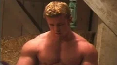 Athletic wanking in the farm solo
