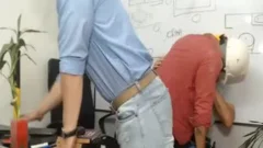three Workers bang And wank Each Other