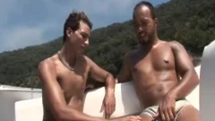 Two Latino teens bone butts On A Boat