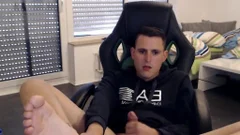 sexy German teen twink jerking off On webcam