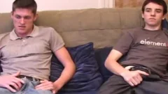 Marc And Mason jack off And engulf cock