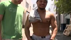 old shaggy man gets greetingss pooper Gaped Open