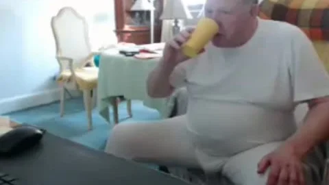grandad cum On webcam