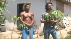 blond lad Serve Two Latino boyz