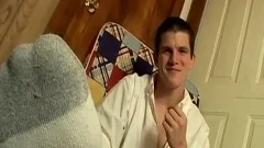 playgirl Lex Likes To Blast cum On His Feet while In The sofa