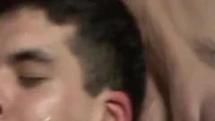 lusty Interracial males Creamy bunch-sex